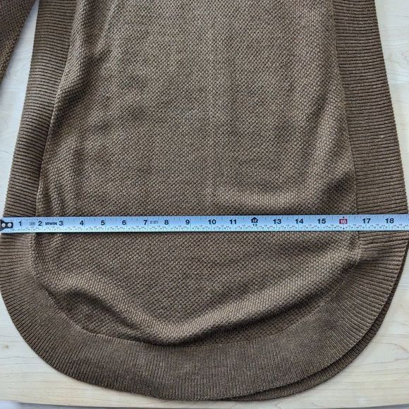 23. George Knit Cardigan Long Sleeve Brown Light knit, Rounded Bottoms, Long - Picture 7 of 11